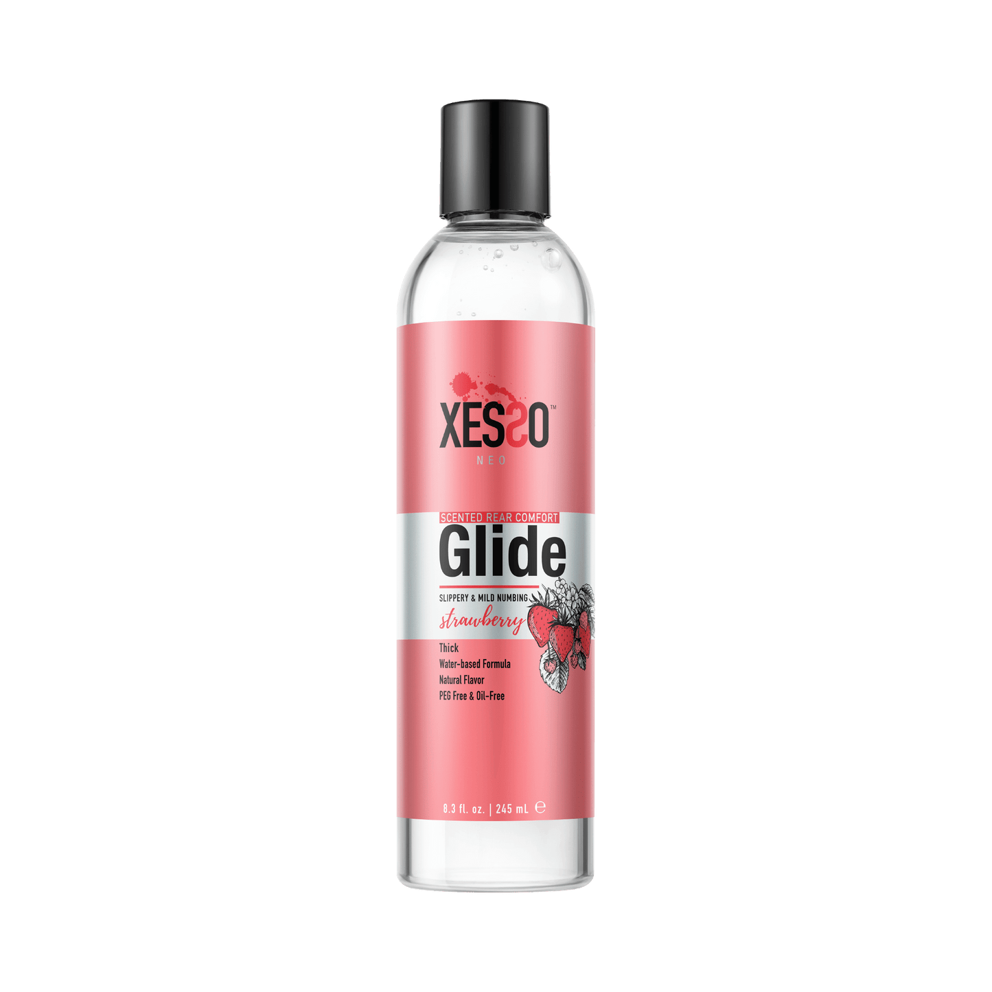 XESSO Lube & More Waterbased Lube 8.3 fl. oz. XESSO Scented Rear Comfort Glide 4% Lidocaine, Fresh Strawberry