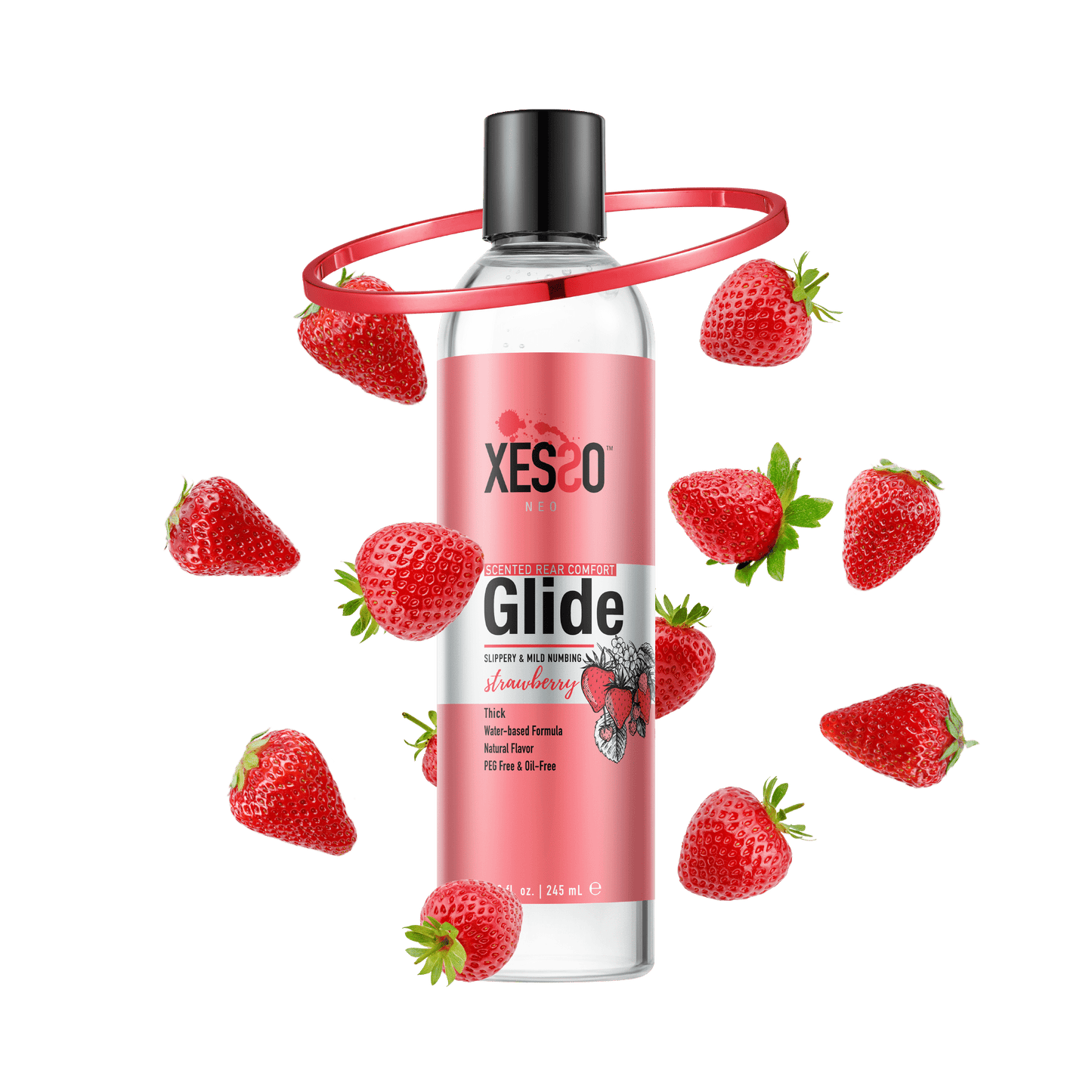 XESSO Lube & More 8.3 fl. oz. XESSO Scented Rear Comfort Glide 4% Lidocaine, Fresh Strawberry