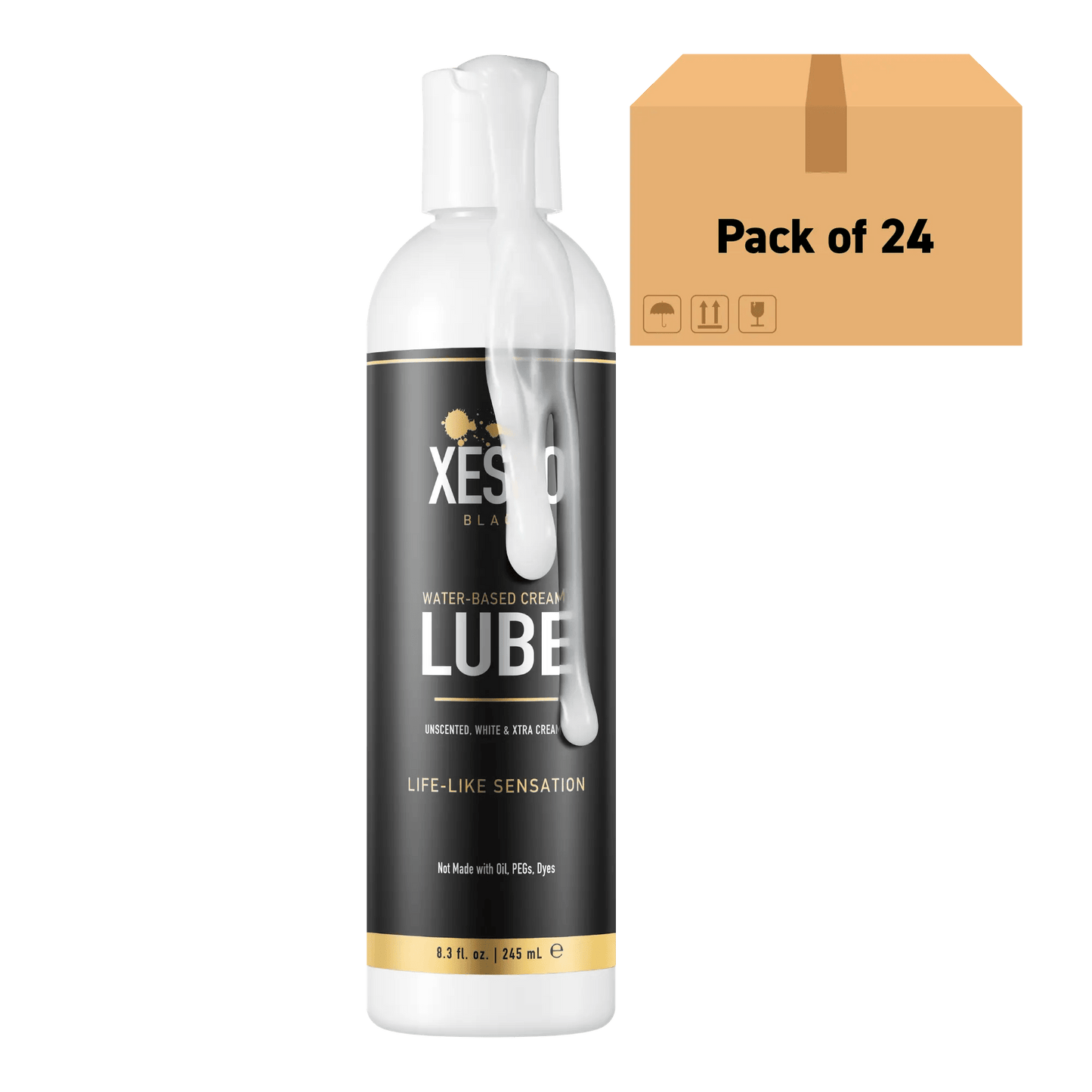 XESSO Lube & More Waterbased Lube XESSO Water Based Creamy Lube, 8.3 fl. oz., Pack of 24, Totaling 199.2 fl. oz. / 1.56 gallons, Case-pack